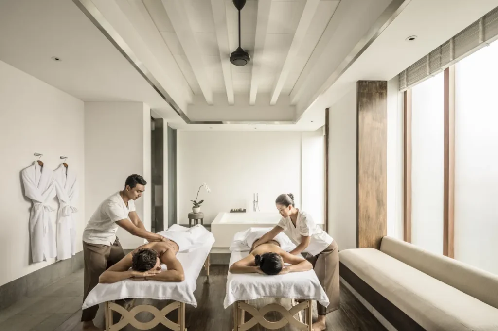 COMO Uma Canggu Bali wellness hotel, featuring a serene pool overlooking the beach or a yoga shala.