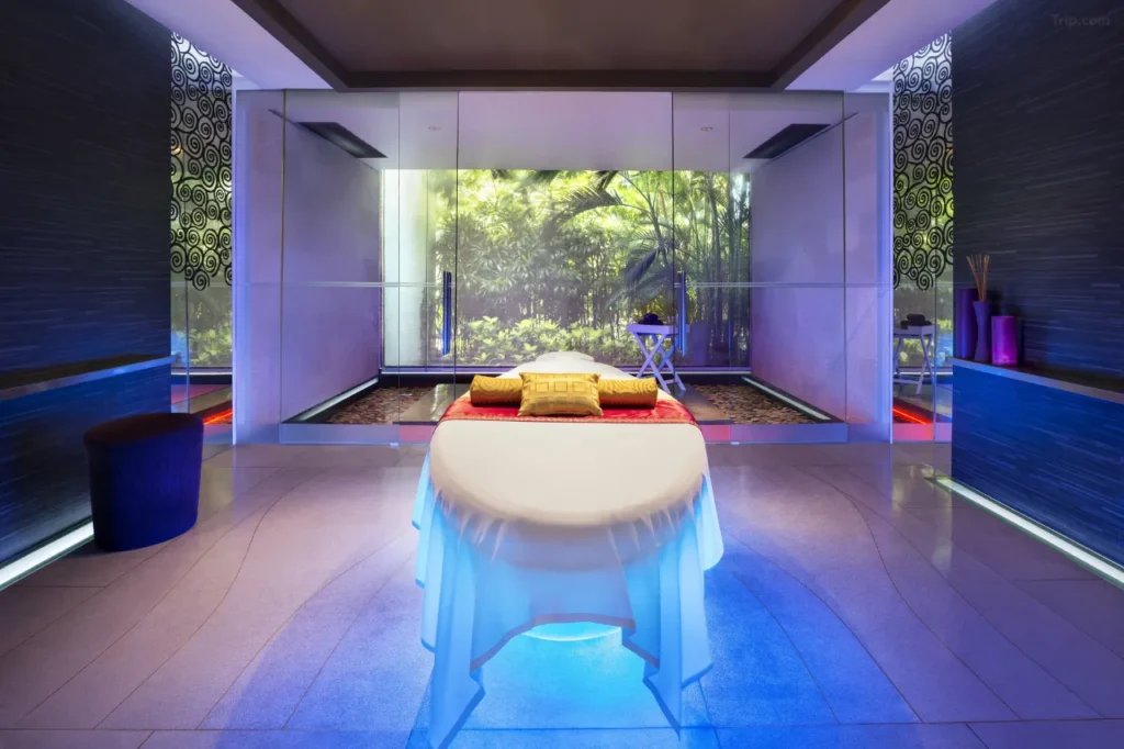 W Bali Seminyak top-tier resort spa Bali, highlighting its vibrant and stylish AWAY® Spa.
